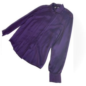 MARK SHALE | 12 / L | Silk Vintage Covered Placket Women’s Button Down Blouse